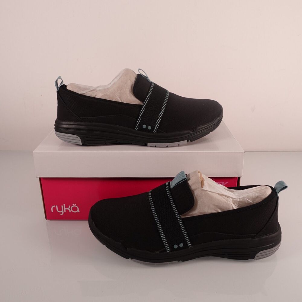 Ryka Amelia Womens Black Slip on Walking Shoes Sneakers J7991F1001 Size 7W NIB